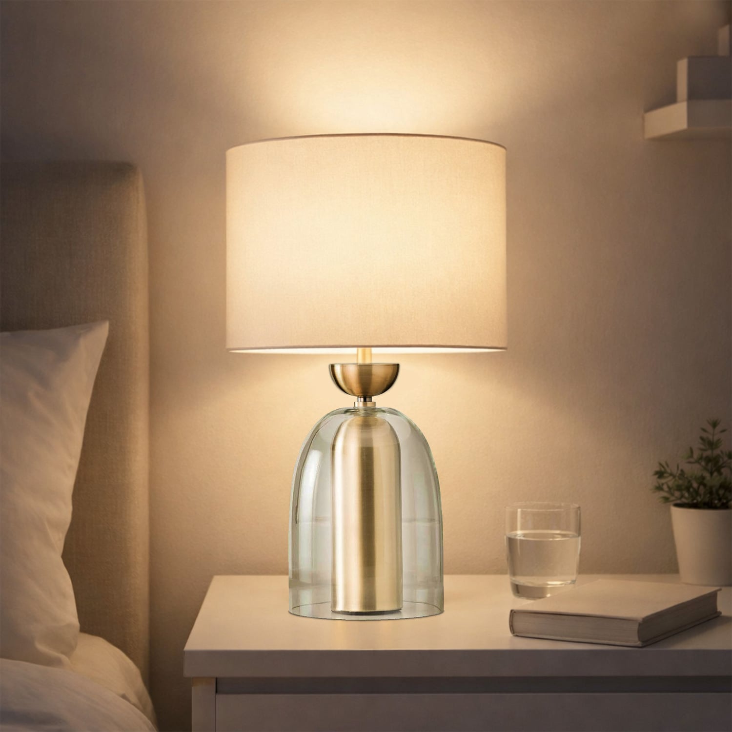 Modern Linen Martha Table Lamp