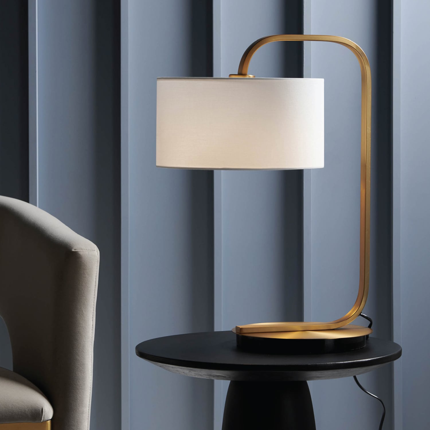 Goldie Brushed Brass Metal Table Lamp