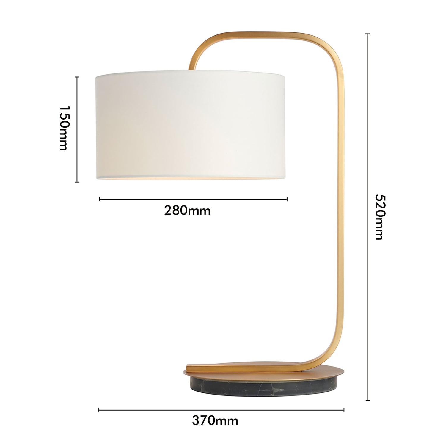 Goldie Brushed Brass Metal Table Lamp