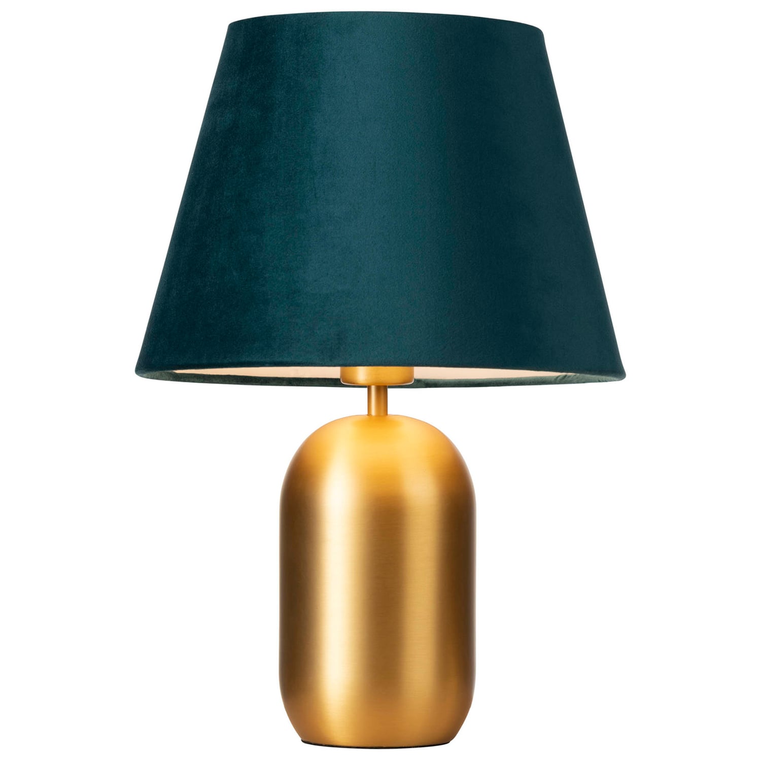 Misty Blue & Gold Steel Velvet Table Lamp