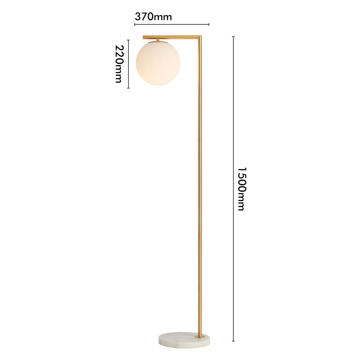 Linden Brushed Brass & Marble Floor Lamp