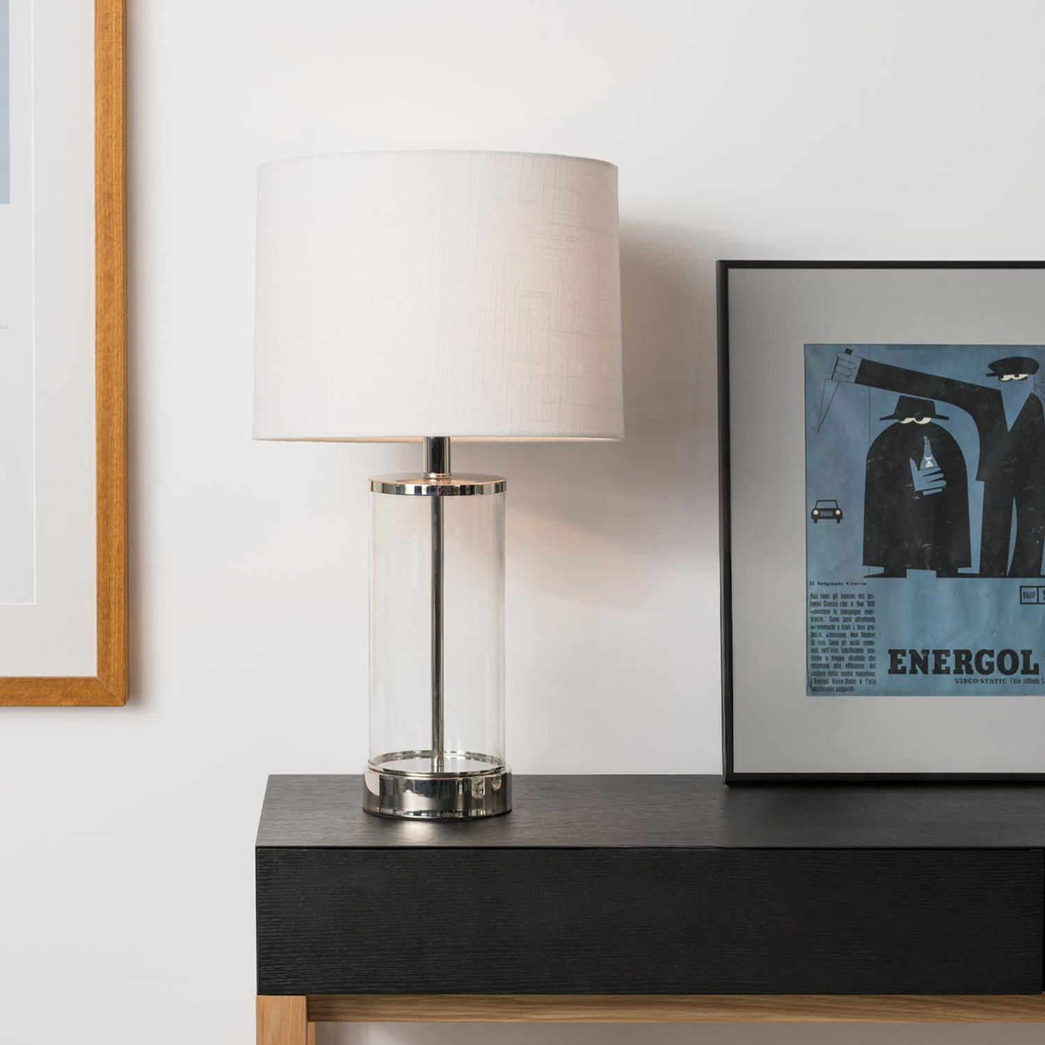 Chrome Sloane Glass Table Lamp