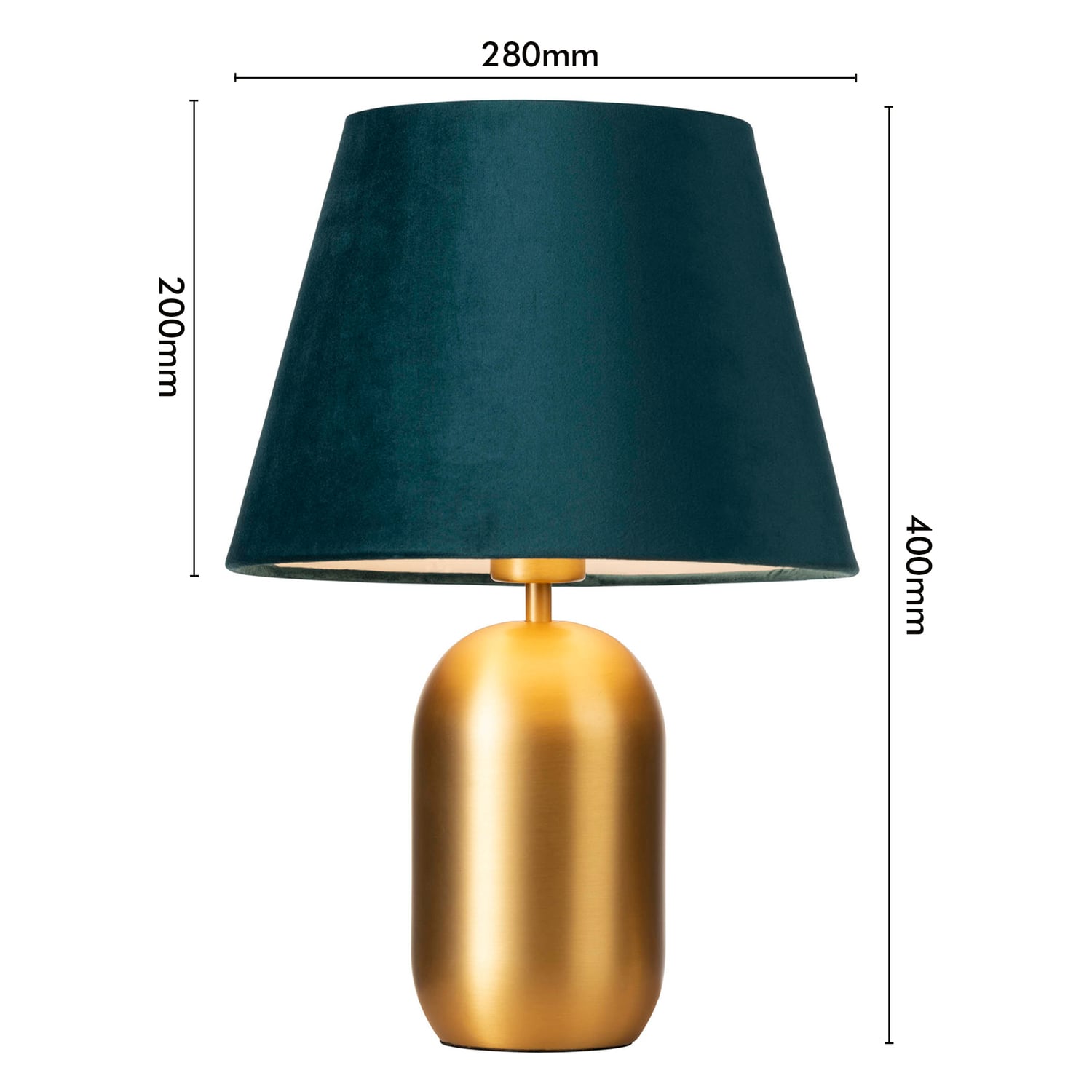 Misty Blue & Gold Steel Velvet Table Lamp