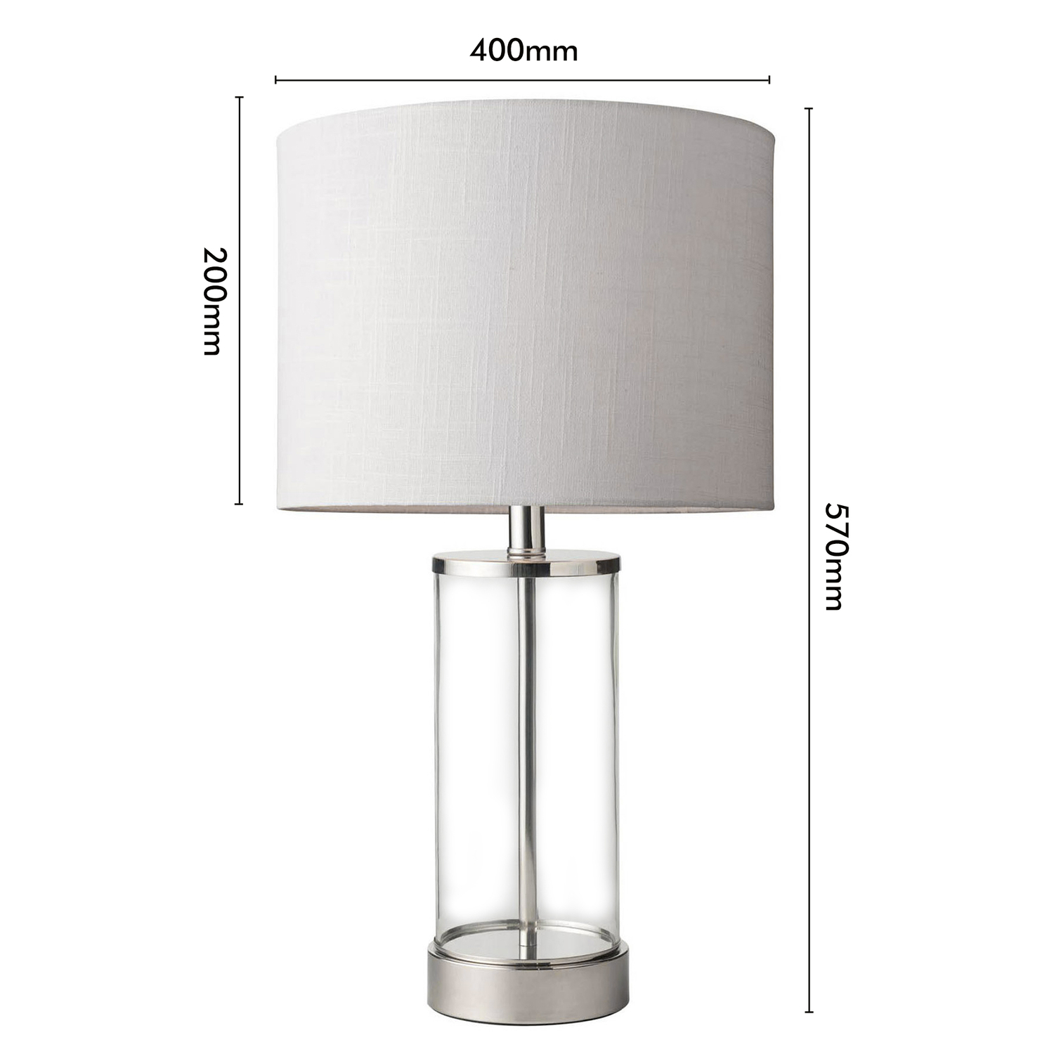 Chrome Sloane Glass Table Lamp