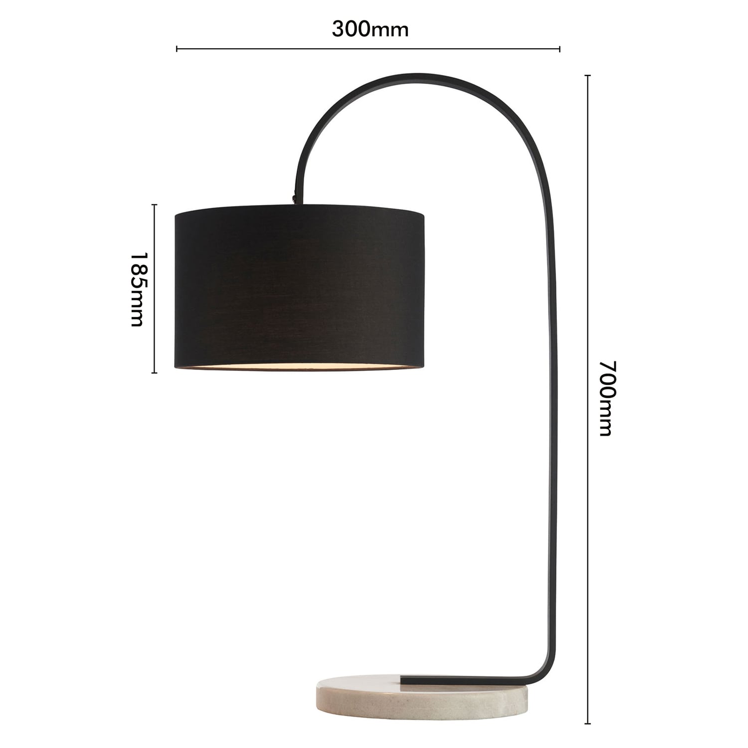 Black Nada Marble Table Lamp