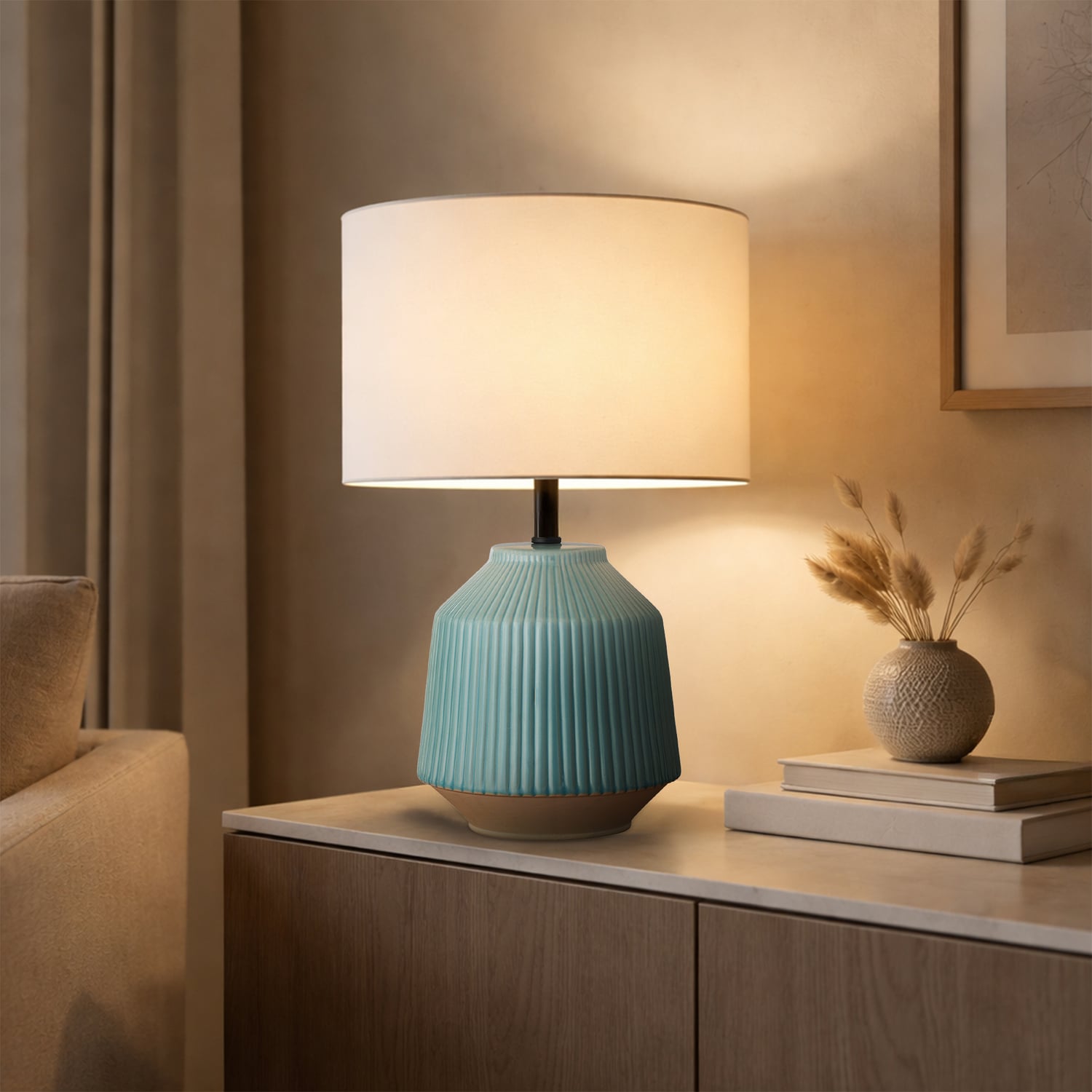 Turquoise Willow Ceramic Table Lamp