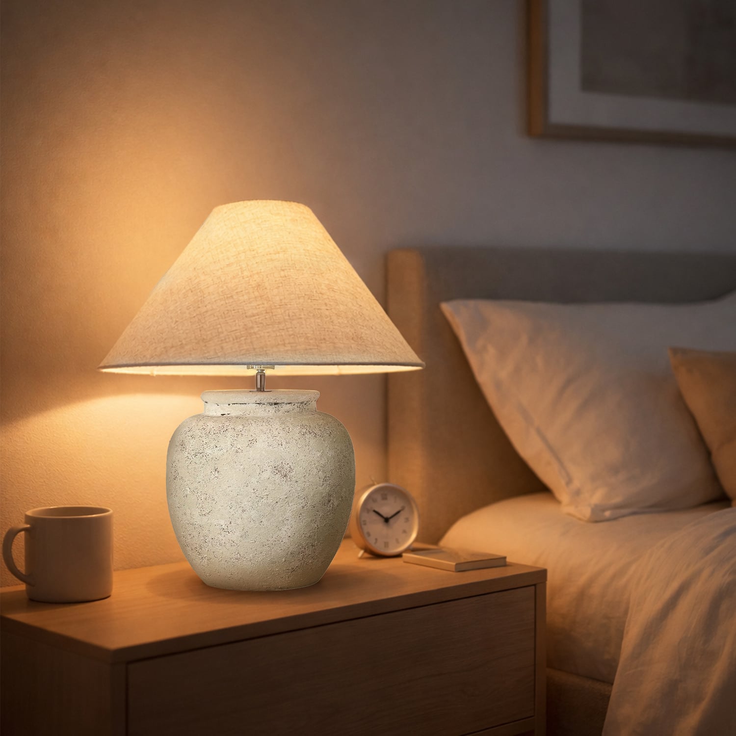 Natural Flax Belle Ceramic Table Lamp