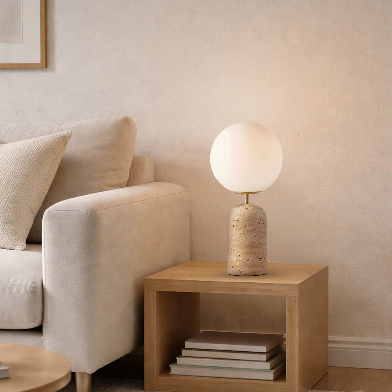 Larkin Travertine Table Lamp