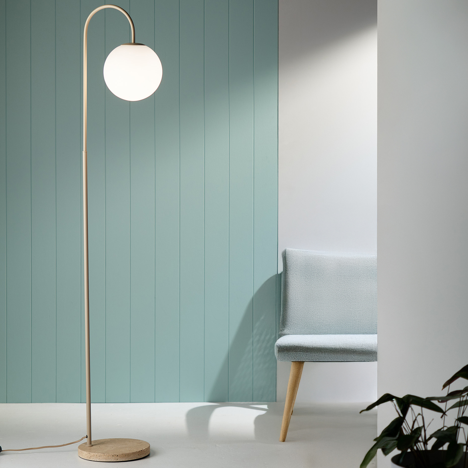 Lennon Travertine Floor Lamp