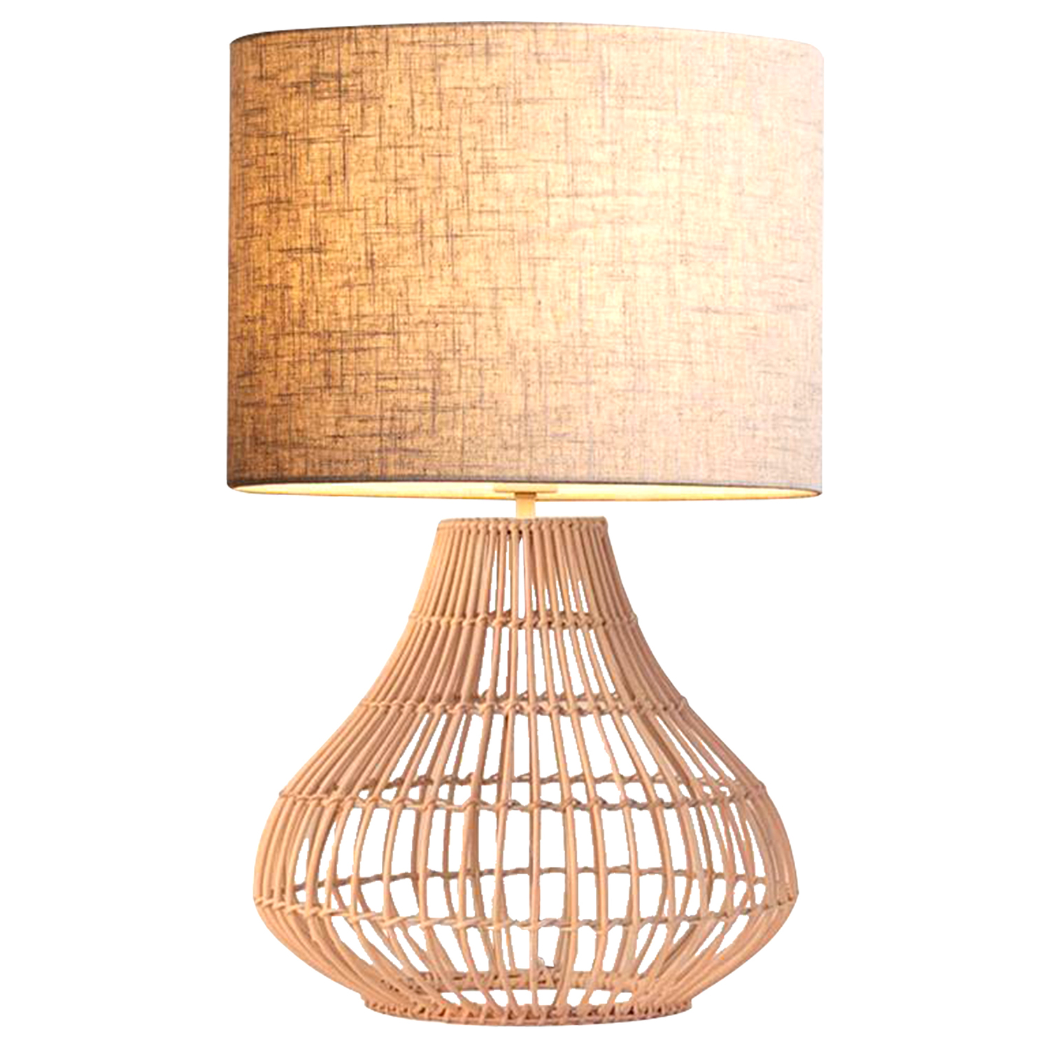 Orion Rattan & Linen Table Lamp