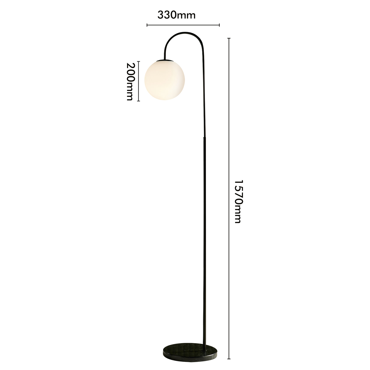 Lennon Sphere Aluminium Floor Lamp