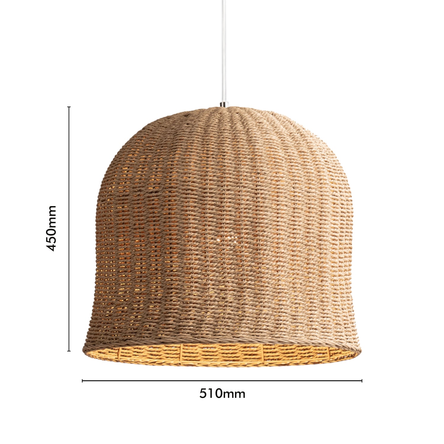 42cm Olivia Rattan Pendant Light