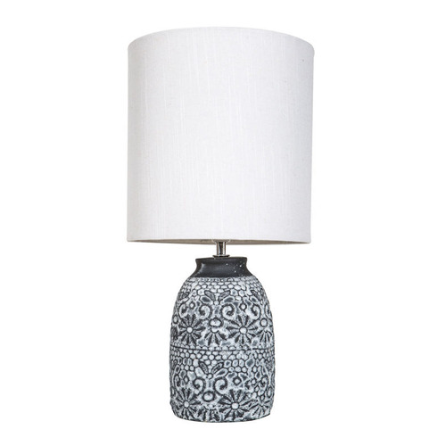 White Fleur Cement Table Lamps