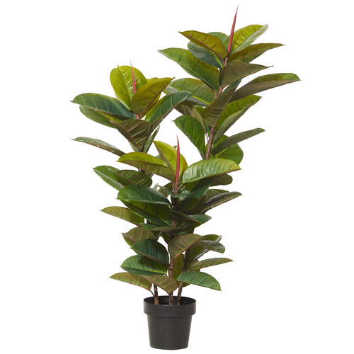 130cm Potted Faux Rubber Plant Temple & ster