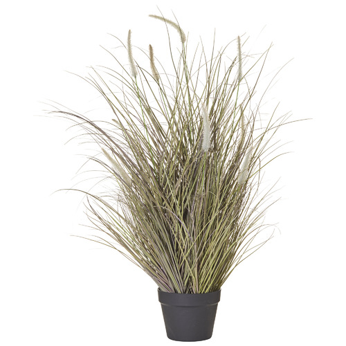 The Home Collective Faux Fountain Grass Plants in Garden Pot Temple