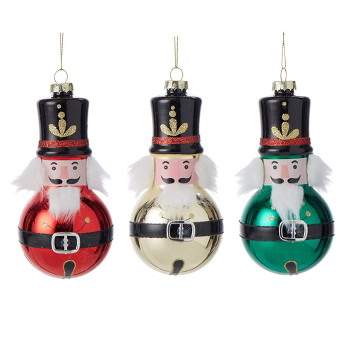 3 Piece Erland Nutcracker Bauble Set Temple & ster