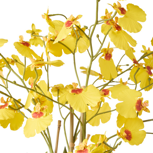 66cm Yellow Potted Faux Dancing Orchid Plant