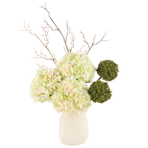 76cm Potted Faux Green Hydrangea Allium