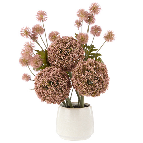 43cm Potted Faux Pink Allium Pompom Mix