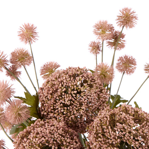 43cm Potted Faux Pink Allium Pompom Mix
