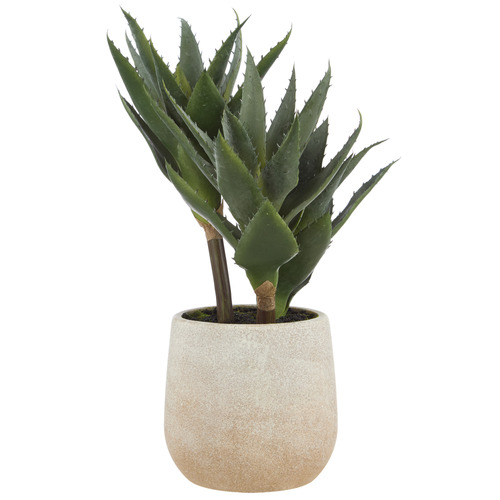 33cm Potted Faux 3 Head Aloe