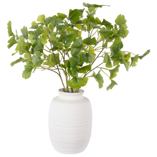 73cm Faux Gingko with Ceramic Vase