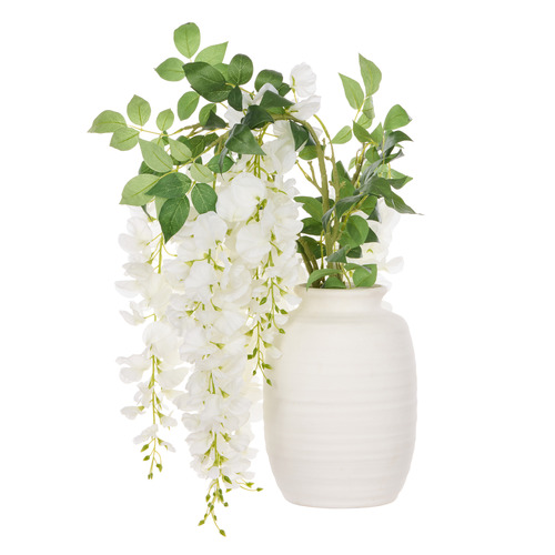 56cm Faux Wisteria Spray Arrangement with Ceramic Vase
