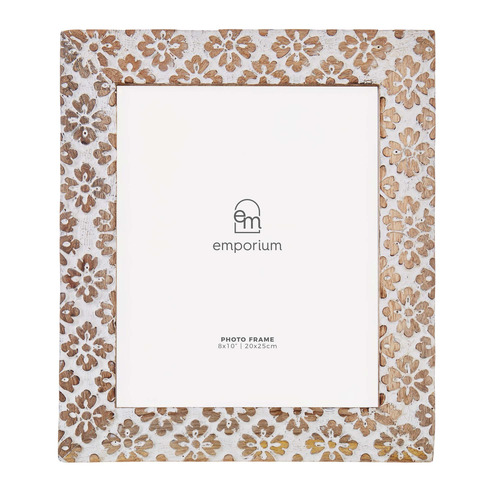 White The Home Collective Mango Wood Photo Frame