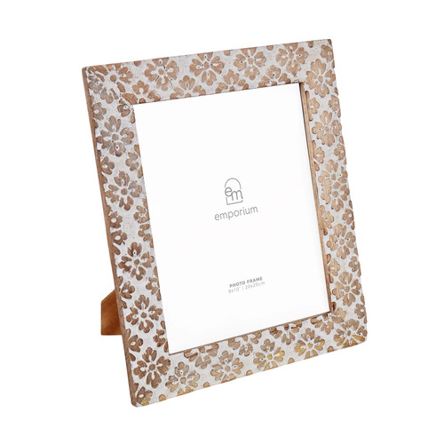 White The Home Collective Mango Wood Photo Frame