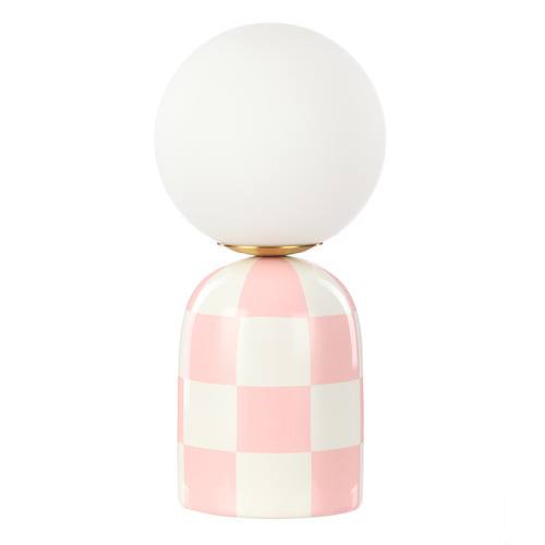38cm Checkered Magenda Table Lamp