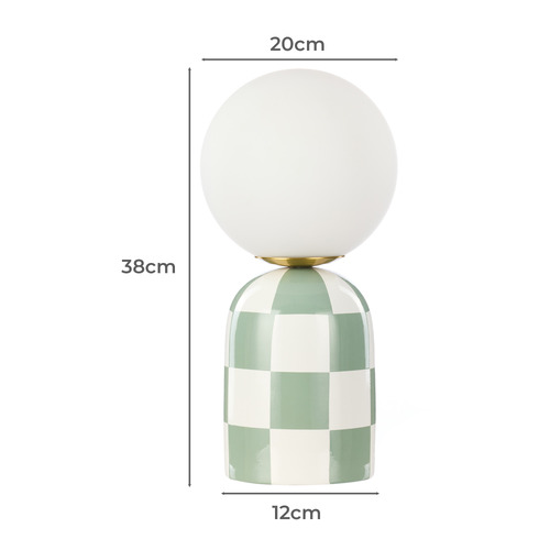 38cm Checkered Magenda Table Lamp