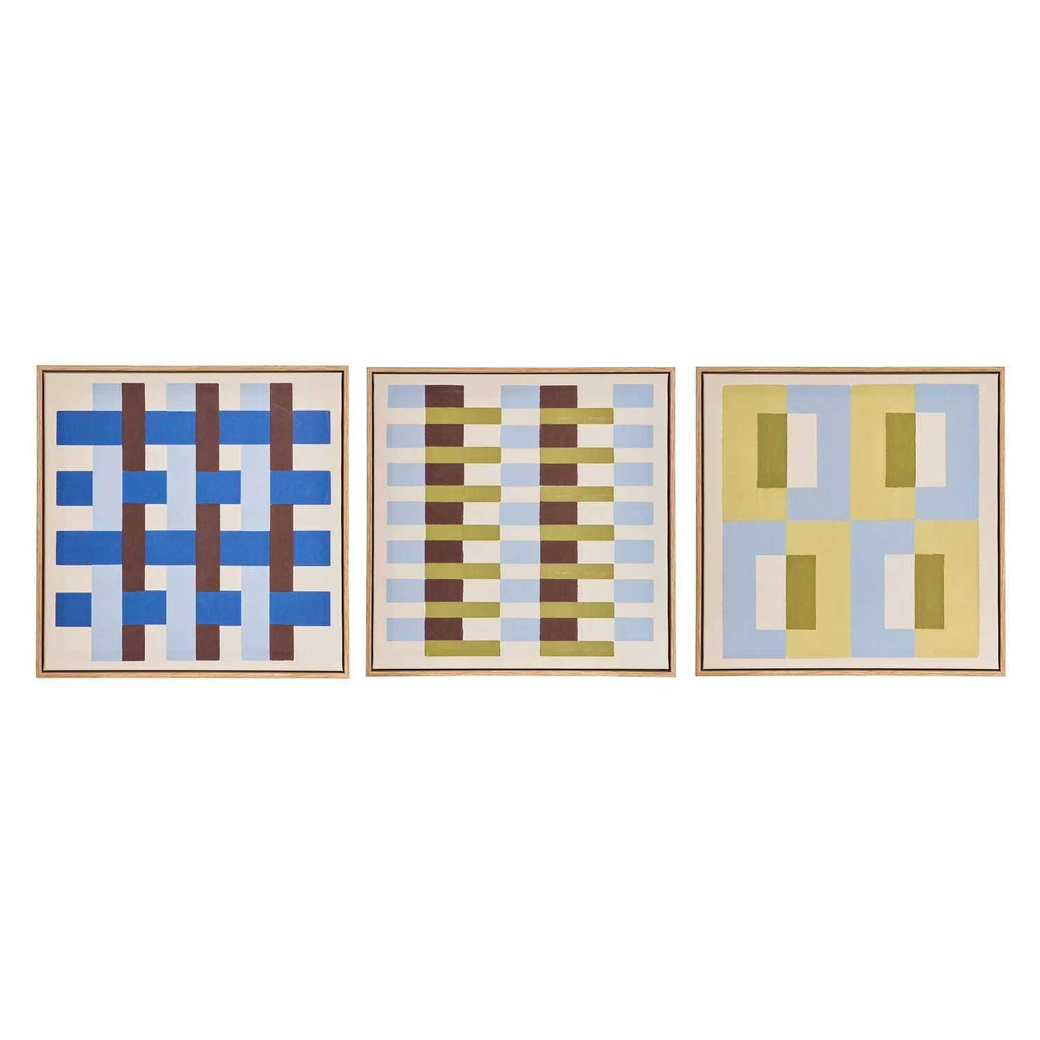 3 Piece Gridplay Framed Canvas Wall Art Set