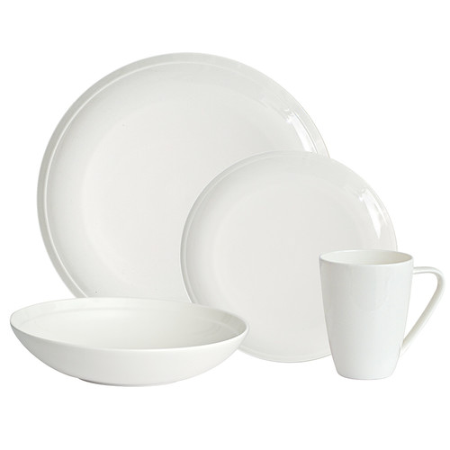 Salt & Pepper 16 Piece Salt & Pepper Edge Dinner Set Temple & Webster