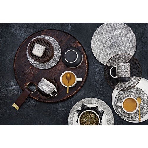 Salt & Pepper Black Raww Stoneware Dinner Set 12 Piece Temple & ster