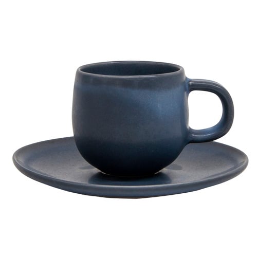 Salt & Pepper Midnight Hue 85ml Stoneware Espresso Cup & Saucer