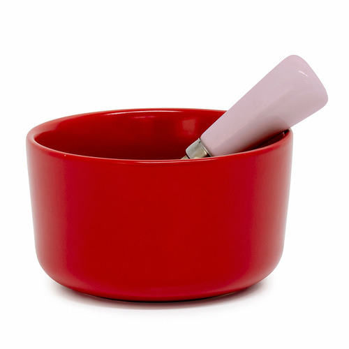 2 Piece Red Kringle Dip Bowl & Spreader Set Temple & ster