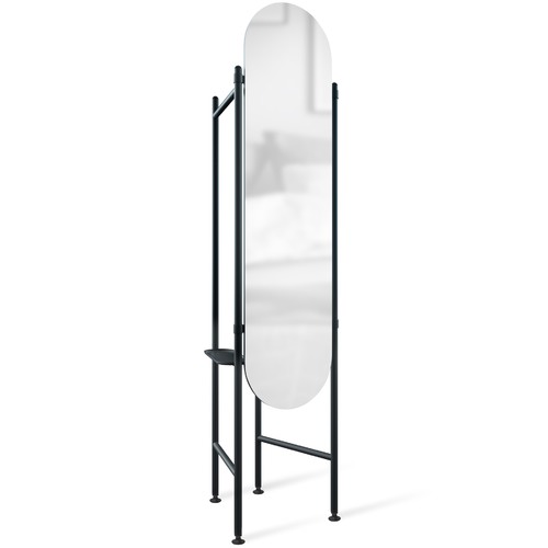 Umbra Black Vala Floor Mirror & Hanging Rack Temple & ster