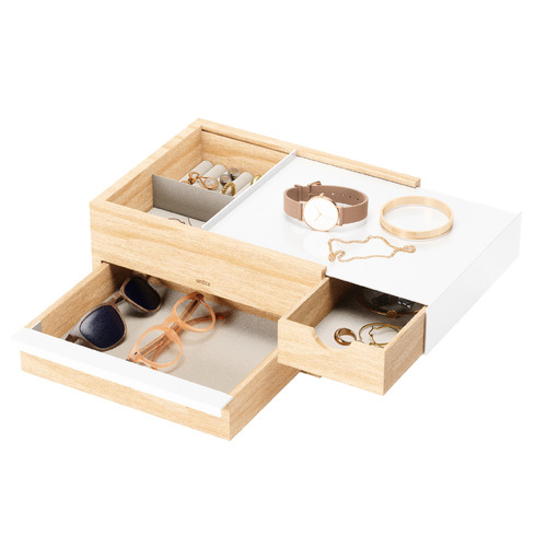 Stowit Square  Rubberwood Jewellery Box