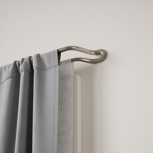 Midnight Steel Double Curtain Rod Set