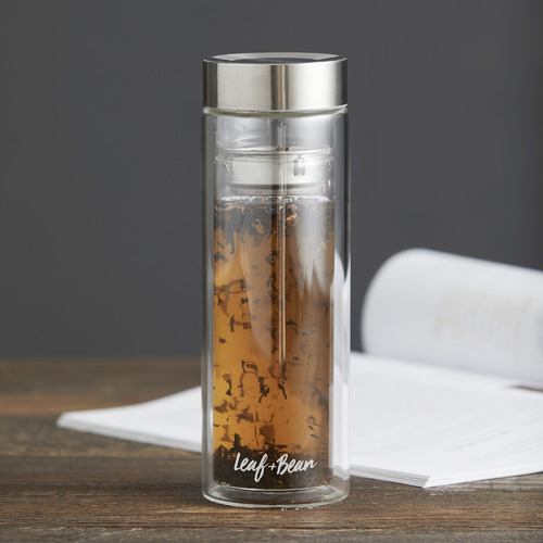 glass tea flask with infuser