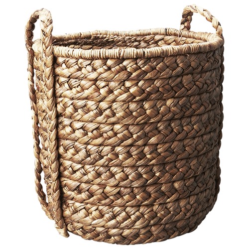 Large Water Hyacinth Basket with Plaited Handle Temple & Webster