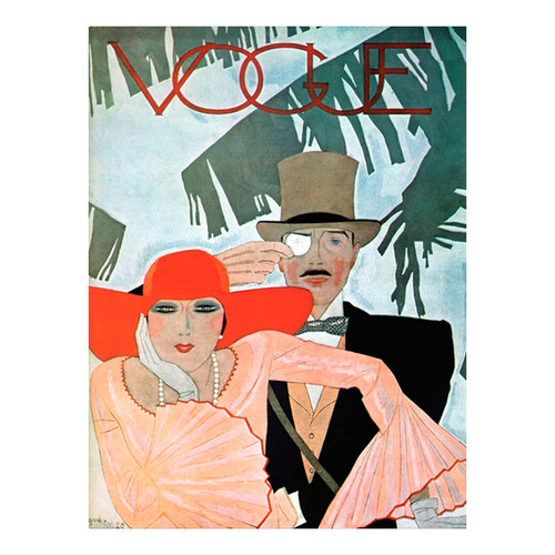 Vintage Vogue Cover Couple Canvas Wall Art