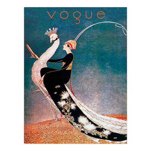 Vintage Vogue Ride The Peacock Canvas Wall Art