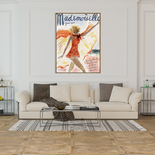 Mademoiselle Drop Shadow Framed Canvas Wall Art