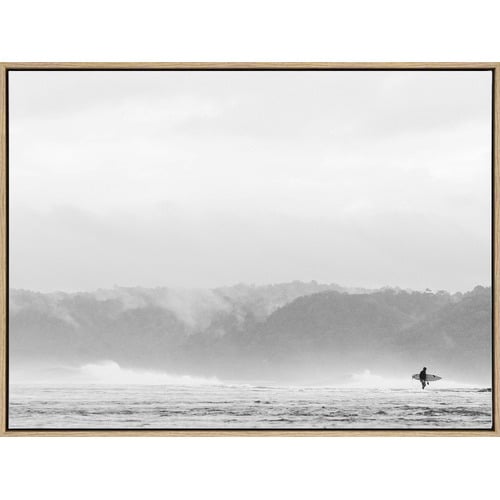 Morning Paddle Drop Shadow Framed Canvas Wall Art