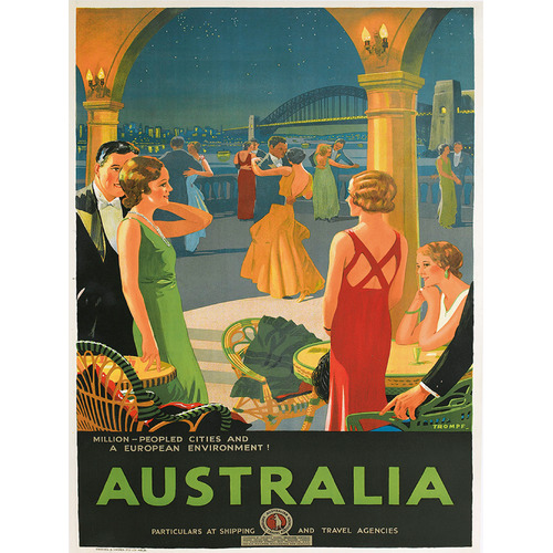 Arthouse Collective Vintage Australia 1920 Canvas Wall Art | Temple