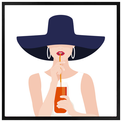Aperol Girl Framed Canvas Wall Art