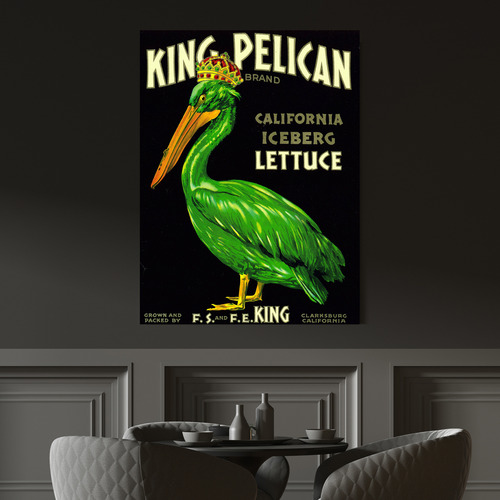 Vintage King Pelican California Canvas Wall Art