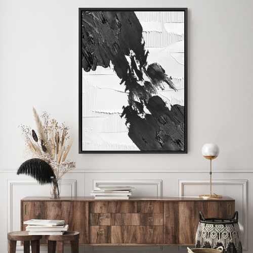 Black on White Canvas Wall Art