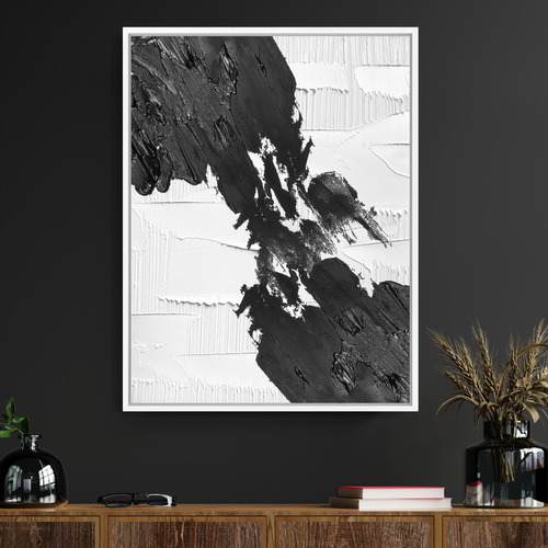 Black on White Canvas Wall Art